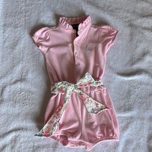 Ralph Lauren 9 month short romper baby pink